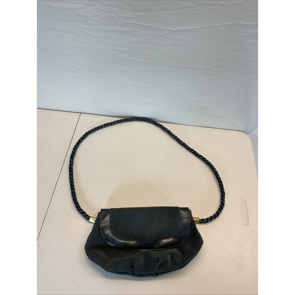 Anthropologie Genuine Suede Handbag small clutch‎ cross body teal BOHO